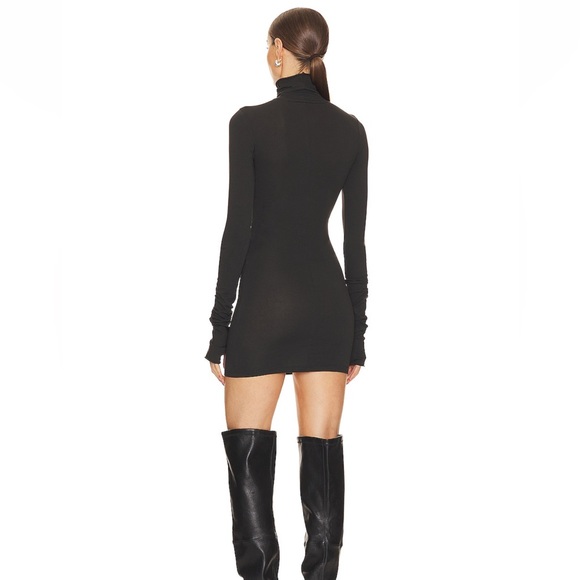 Last price drop! NWT HELSA black jersey turtleneck mini dress Medium - Picture 3 of 4